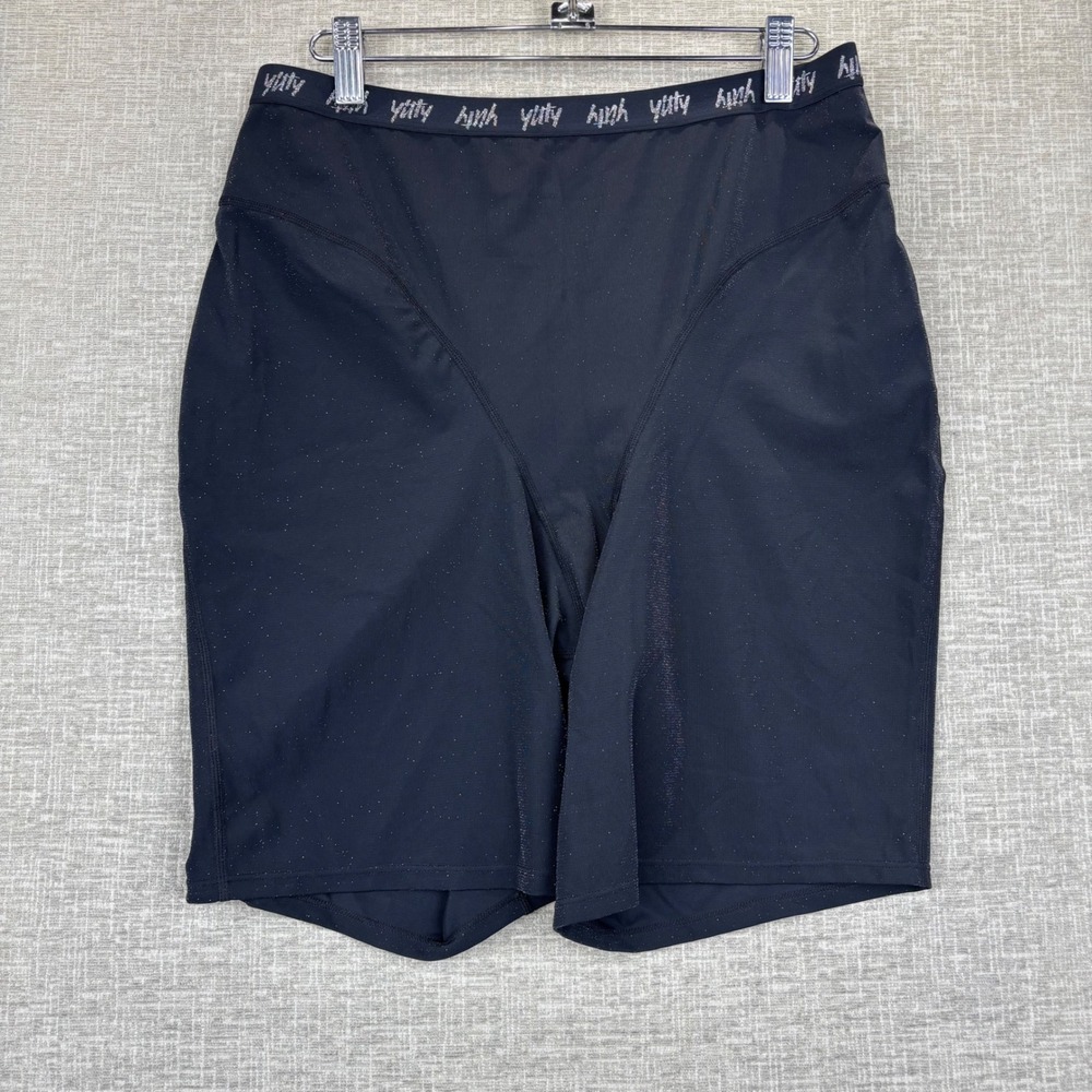 Yitty Lizzo Black Shimmer High Waisted Shapewear Shorts XL